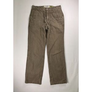 Mountain Khakis Flannel Lined Canvas Pants Brown Reinforced Workwear 32x34